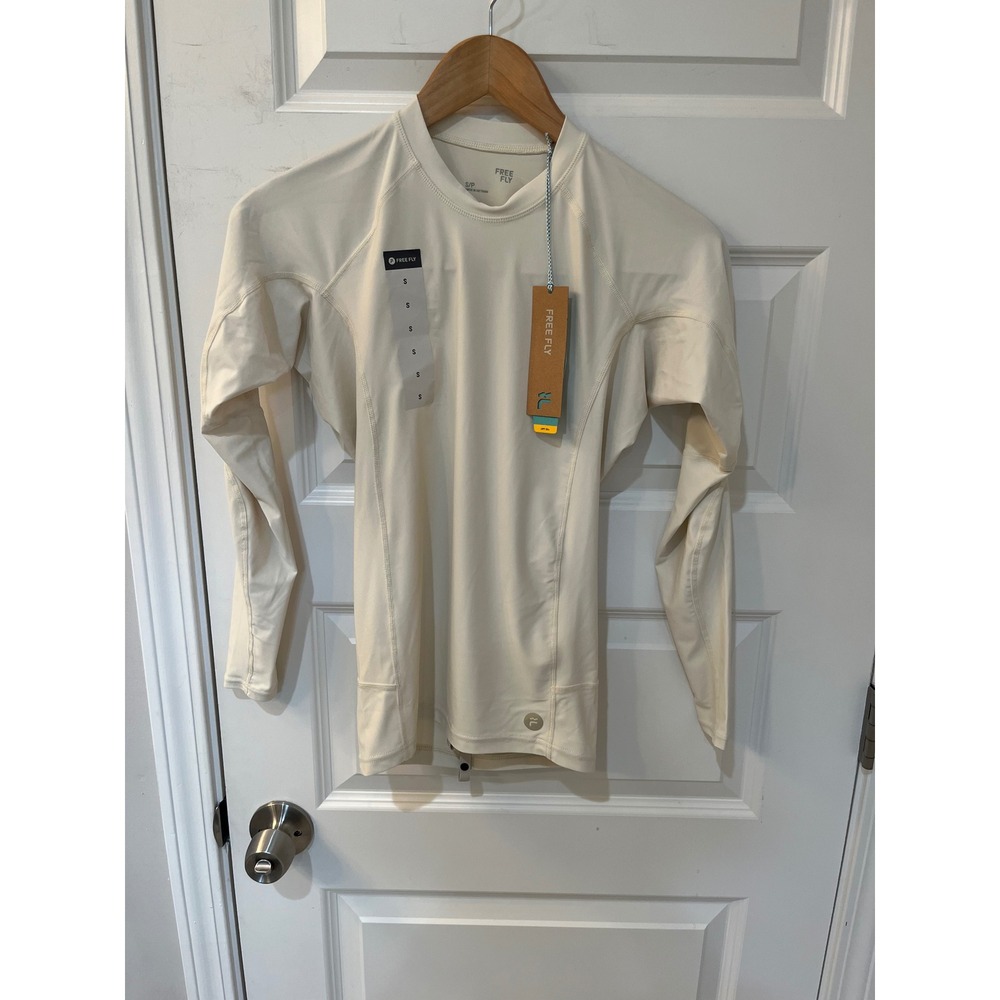 Free Fly Mens Pinnacle Rash Guard Birch Long Sleeve UPF 50+ Swim Shirt S NEW